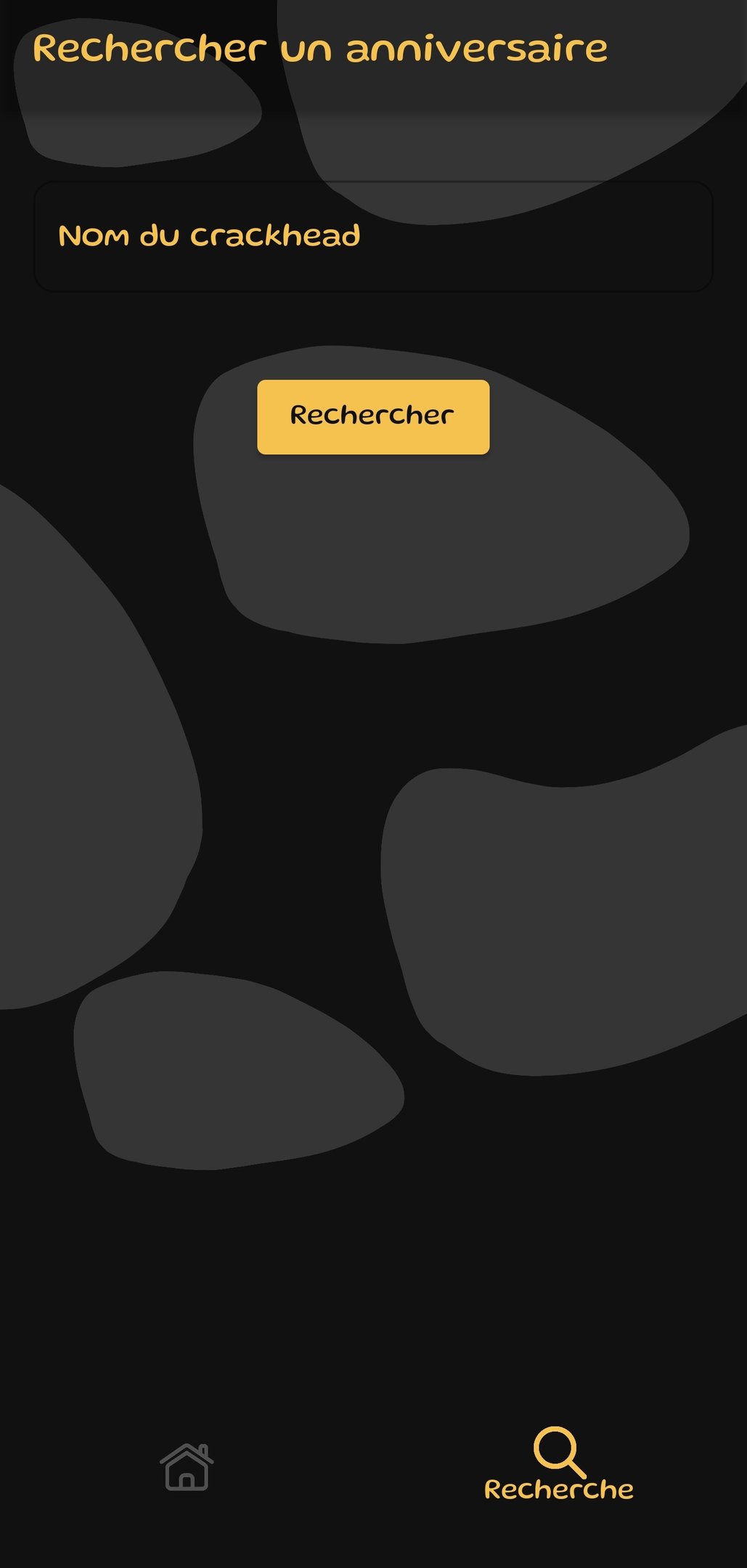 App screen searching a friend by first name